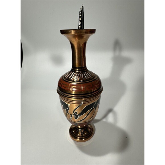 Vintage Greek Style Vase – Black Goat Figure Art Pottery – Decorative Ewer - Picture 4 of 8
